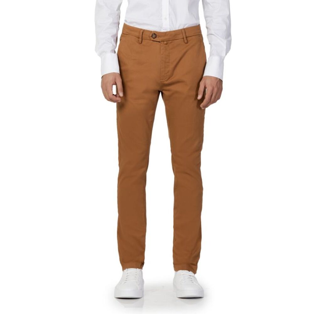 Borghese Slim Fit Chinos Brown Trousers Men Brown Pants